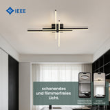 glasvilla LED Deckenleuchte Deckenlampe mit Fernbedienung 795mm, Stufenlos dimmbar 3000-6400K, Zimmerlampe 48W Schwarz für Schlafzimmer, Wohnzimmer, Arbeitszimmer, Flur Alivetta25039