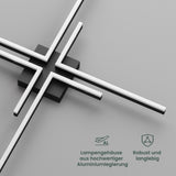 glasvilla LED Deckenleuchte Deckenlampe mit Fernbedienung 795mm, Stufenlos dimmbar 3000-6400K, Zimmerlampe 48W Schwarz für Schlafzimmer, Wohnzimmer, Arbeitszimmer, Flur Alivetta25039