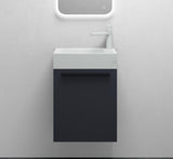 glasvilla Badmöbelset Kleiner Waschbeckenunterschrank 46 cm Unterschrank mit Weiß Waschschbecken aus Mineralguss für Gäste-WC Pisa