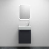 glasvilla Badmöbelset Kleiner Waschbeckenunterschrank 46 cm Unterschrank mit Weiß Waschschbecken aus Mineralguss für Gäste-WC Pisa