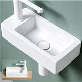 Lavabo Glasvilla pour WC invités, lavabo suspendu en céramique blanche avec nano-revêtement, Bruxelles 3053