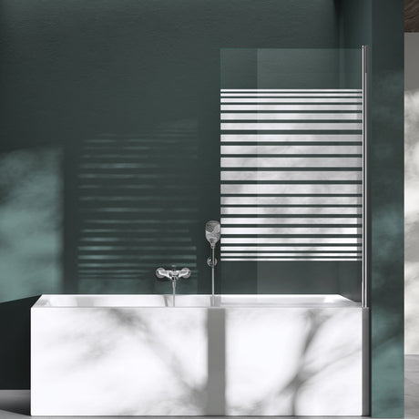 glasvilla Duschwand für Badewanne Badewannenwand Sicherheitsglas mit NANO-Versiegelung Badewannentrennwand Badewannenaufsatz 80x140cm Cortona201