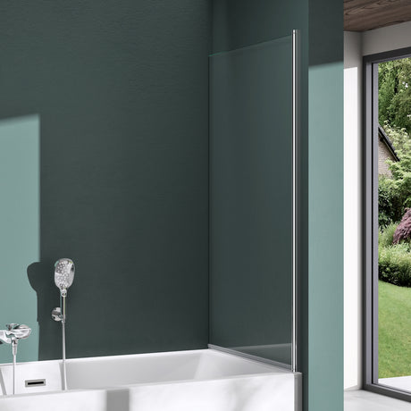 glasvilla Duschwand für Badewanne Badewannenwand Sicherheitsglas mit NANO-Versiegelung Badewannentrennwand Badewannenaufsatz 80x140cm Cortona201