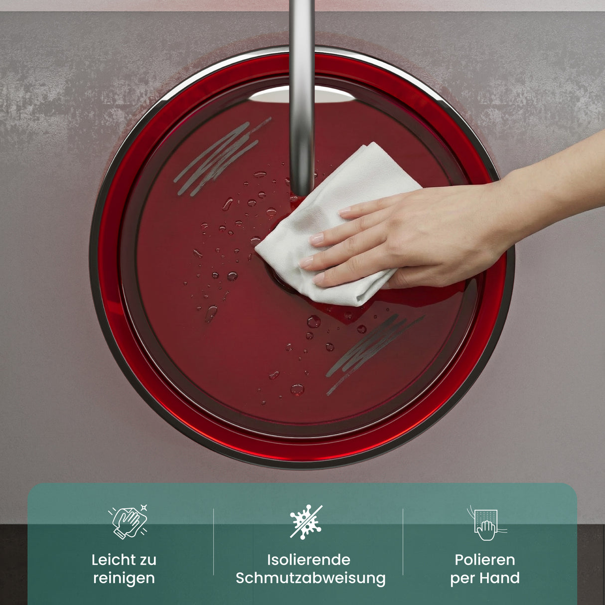 Lavabo Sobre Encimera Glasvilla Coloria01  Resina Translúcida Redonda (40 cm)