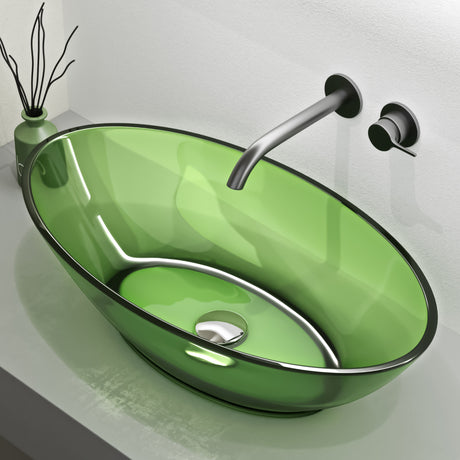 Glasvilla Design Lavabo Sobre Encimera Coloria02 – Resina Oval Translúcida 63 cm