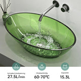 Glasvilla Design Lavabo Sobre Encimera Coloria02 – Resina Oval Translúcida 63 cm