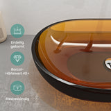Glasvilla Design Lavabo Sobre Encimera Coloria03 – Resina Oval Translúcida 54 cm