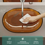 Glasvilla Design Lavabo Sobre Encimera Coloria03 – Resina Oval Translúcida 54 cm