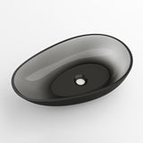 glasvilla Waschbecken Aufsatzwaschbecken aus Kunstharz Waschschale Handwaschbecken Oval 60x36x14cm ohne Hahnloch und Überlauf Coloria04