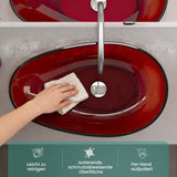 glasvilla Waschbecken Aufsatzwaschbecken aus Kunstharz Waschschale Handwaschbecken Oval 60x36x14cm ohne Hahnloch und Überlauf Coloria04