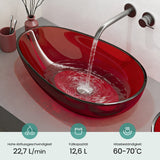 glasvilla Waschbecken Aufsatzwaschbecken aus Kunstharz Waschschale Handwaschbecken Oval 60x36x14cm ohne Hahnloch und Überlauf Coloria04