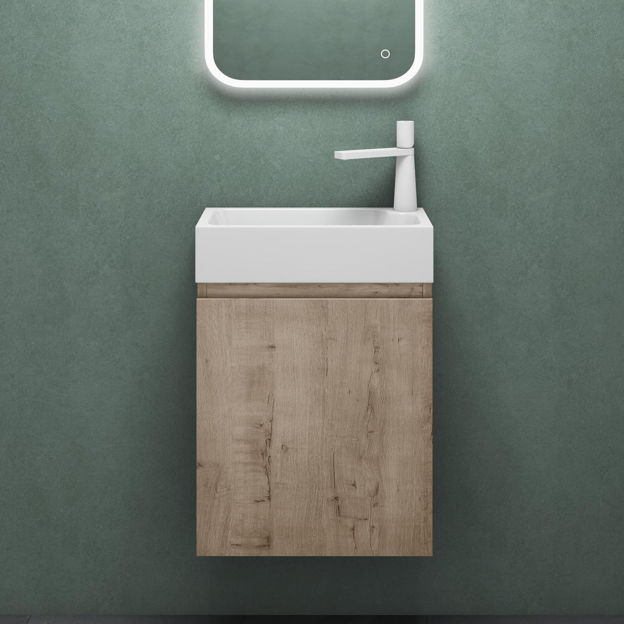 glasvilla Badmöbelset Badezimmermöbel bestehend aus Waschbecken Weiß und Waschbeckenunterschrank BTH: 46x26x63cm Pisa02
