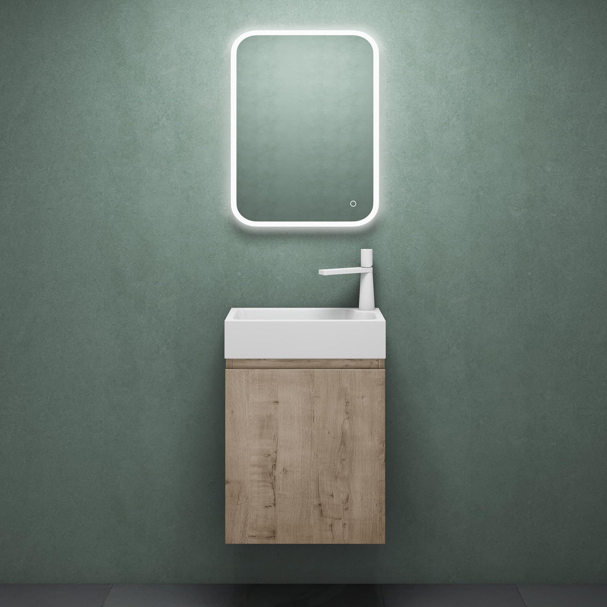 glasvilla Badmöbelset Badezimmermöbel bestehend aus Waschbecken Weiß und Waschbeckenunterschrank BTH: 46x26x63cm Pisa02