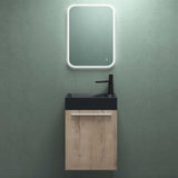 glasvilla Badmöbelset Badezimmermöbel Waschbeckenunterschrank inkl. Waschbecken Anthrazit matt und LED-Badspiegel BxTxH 46x26x63 cm Pisa