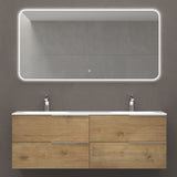 glasvilla  Waschbeckenunterschrank 4 Schubladen Kerneiche mit Doppelwaschbecken BTH: 144x48x52cm Vanessa