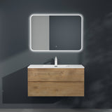 glasvilla Badmöbel-Set Waschtisch mit Unterschrank Mineralguss Waschbecken Waschbeckenunterschrank  2-Schubladen Soft-Close Aqualis
