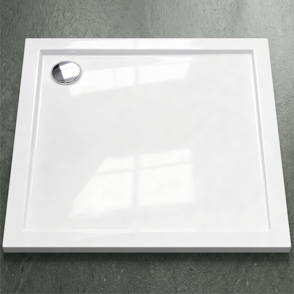 glasvilla Receveur de Douche Bac à Douche Carré en Acrylique de Haute Qualité Faro