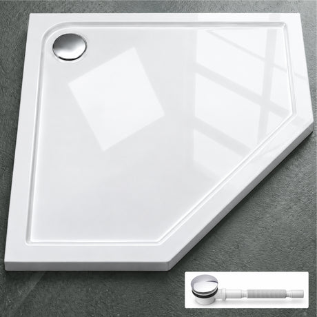 Receveur de douche Glasvilla en acrylique sanitaire, pentagonal Faro5