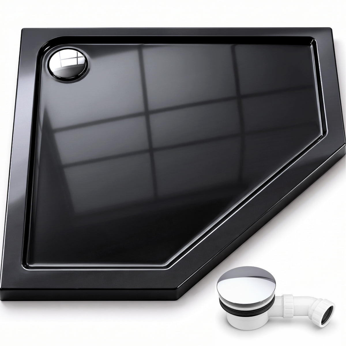 Receveur de douche Glasvilla en acrylique sanitaire, pentagonal Faro5