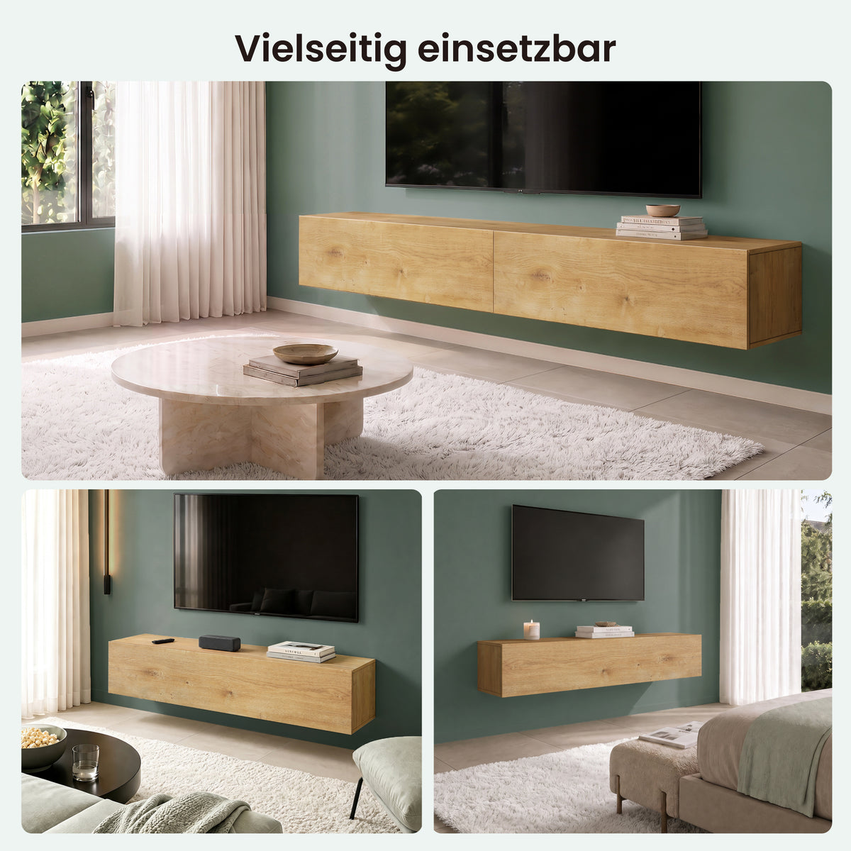 glasvilla Mobile TV per Televisore Armadietto per TV Basso Soft-close per Soggiorno, Sala da Pranzo, Camera da Letto Fernsehschrank02