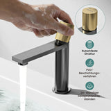 Grifo de Lavabo Glasvilla Fino-01 Monomando de Acero Inoxidable con Ahorro de Agua