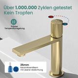 Grifo de Lavabo Glasvilla Fino-01 Monomando de Acero Inoxidable con Ahorro de Agua