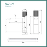 Grifo de Lavabo Glasvilla Fino-01 Monomando de Acero Inoxidable con Ahorro de Agua