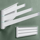 glasvilla Porta Asciugamani da Parete Portasciugamani con 3 Bracci Girevole a 180° Porta Asciugamani Adesivo da Parete per Bagno e Cucina Folda-02