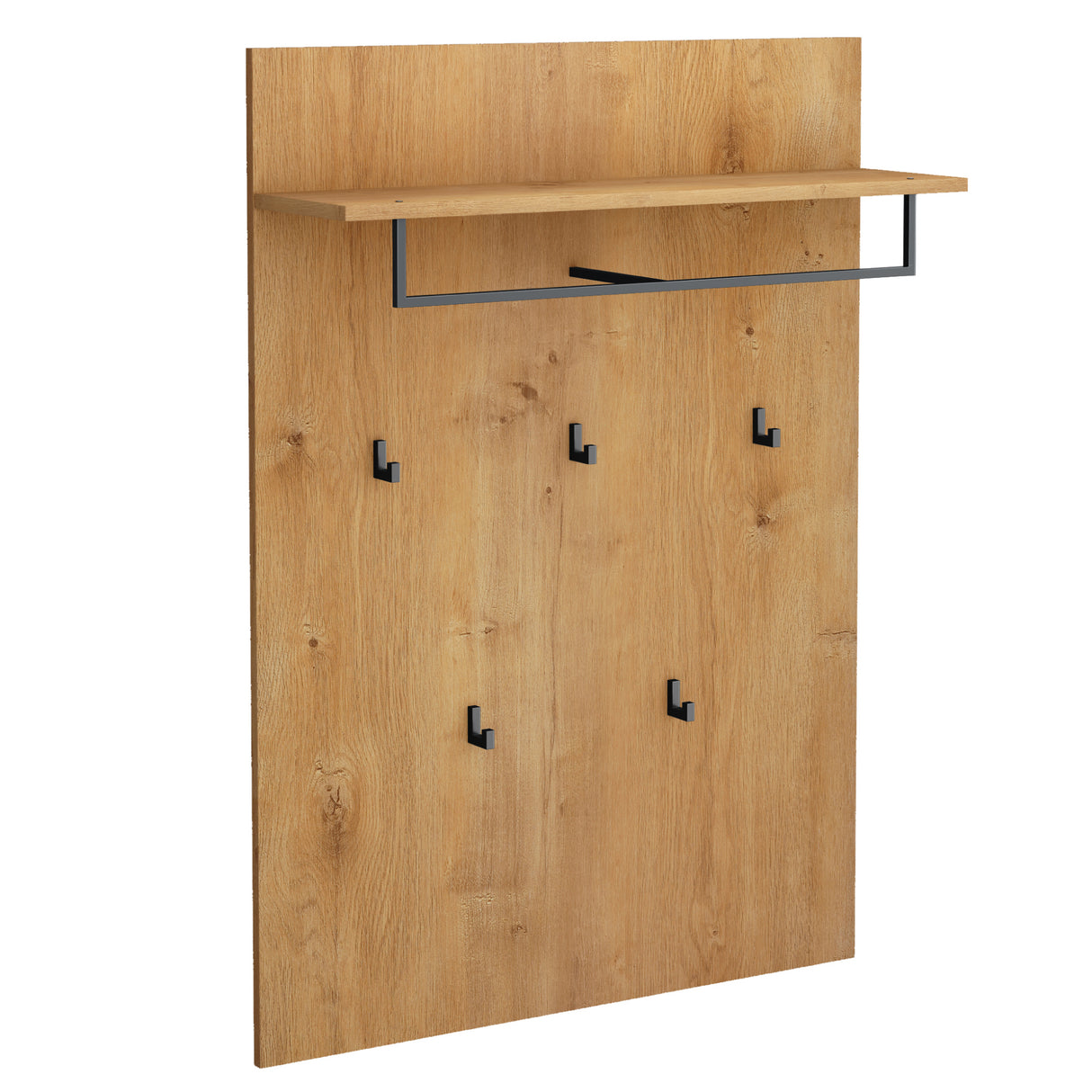 glasvilla Garderobenpaneel Wandgarderobe mit Ablage und 5 Haken Wandpaneel Hakenpaneel Garderobenhaken Garderobenboard 78x108cm Gabo-01