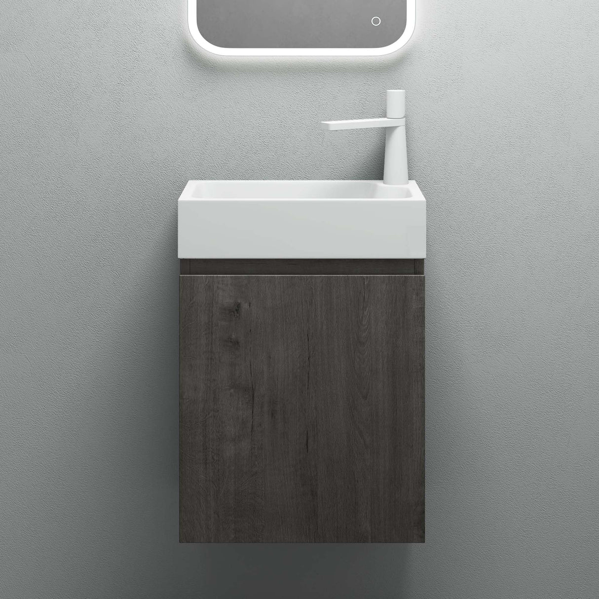 glasvilla Badmöbelset Badezimmermöbel bestehend aus Waschbecken Weiß und Waschbeckenunterschrank BTH: 46x26x63cm Pisa02