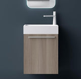 glasvilla Badmöbelset Kleiner Waschbeckenunterschrank 46 cm Unterschrank mit Weiß Waschschbecken aus Mineralguss für Gäste-WC Pisa
