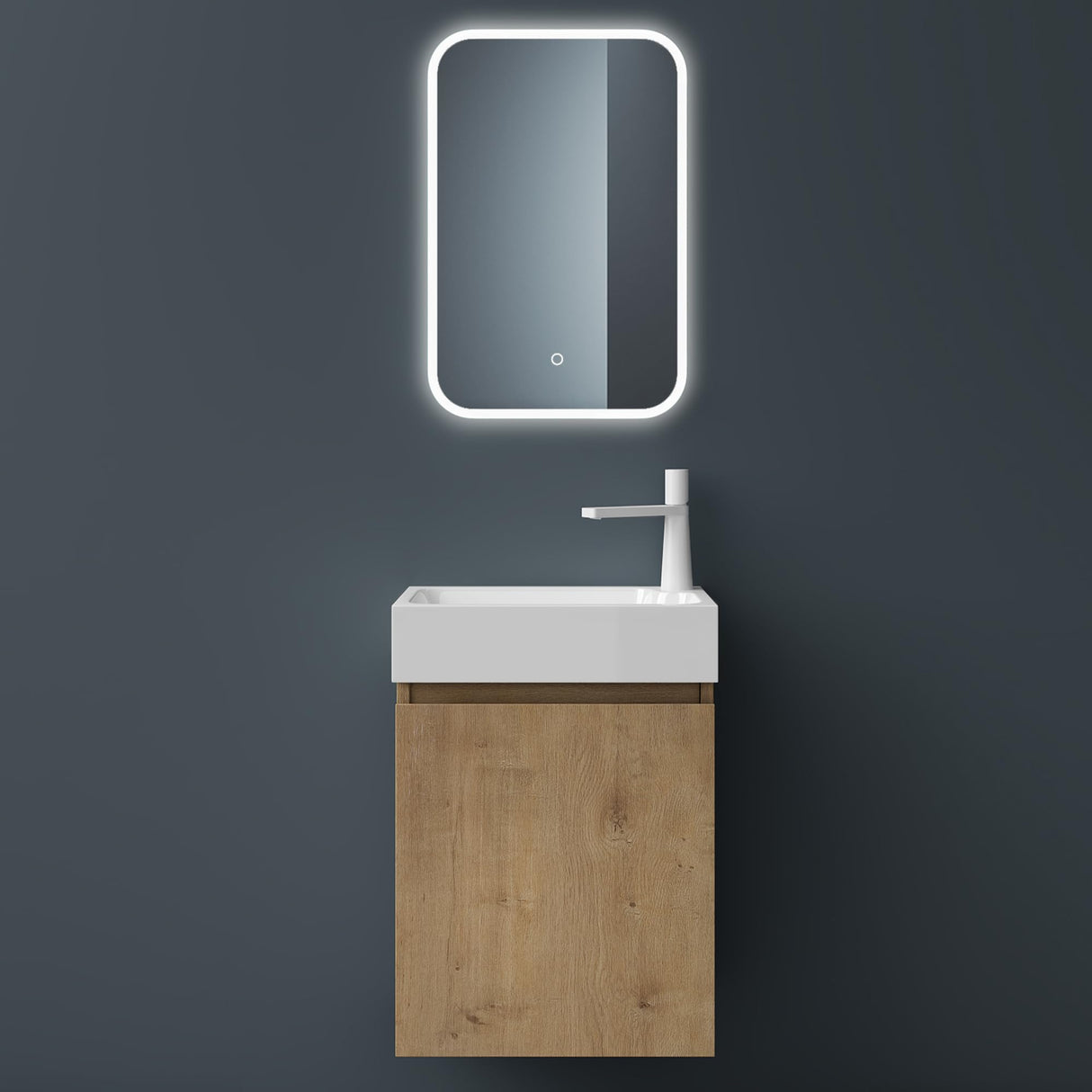 glasvilla Badmöbelset Badezimmermöbel bestehend aus Waschbecken Weiß und Waschbeckenunterschrank BTH: 46x26x63cm Pisa02