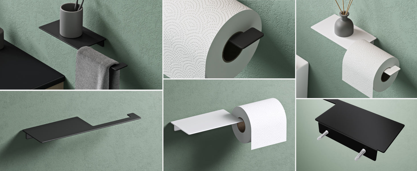 glasvilla Porte-Papier Toilette en Acier Inoxydable Porte-Rouleau de Papier Toilette Lino-01