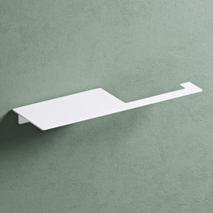 glasvilla Porta Carta Igienica in Acciaio Inossidabile 304 con Mensola, Portarotolo Carta Igienica Moderna con 2 Metodi di Montaggio per Bagno e Toilette, Lino-01