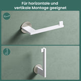 glasvilla Porta Carta Igienica in Acciaio Inossidabile 304, Portarotolo Carta Igienica Moderna per Bagno e Toilette, Lino-02+03+04