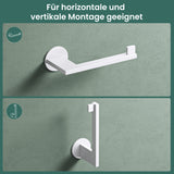 glasvilla Porta Carta Igienica in Acciaio Inossidabile 304, Portarotolo Carta Igienica Moderna per Bagno e Toilette, Lino-02+03+04