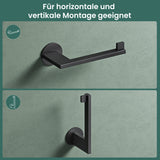 glasvilla Porta Carta Igienica in Acciaio Inossidabile 304, Portarotolo Carta Igienica Moderna per Bagno e Toilette, Lino-02+03+04