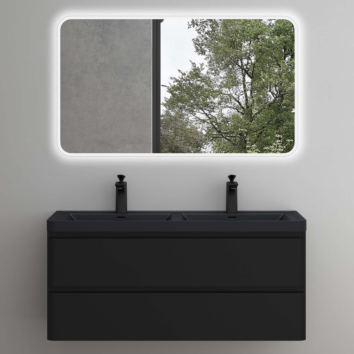glasvilla Badmöbel-Set Waschbeckenunterschrank mit Softclose Schubladen inkl. Mineralguss Waschbecken Lucca