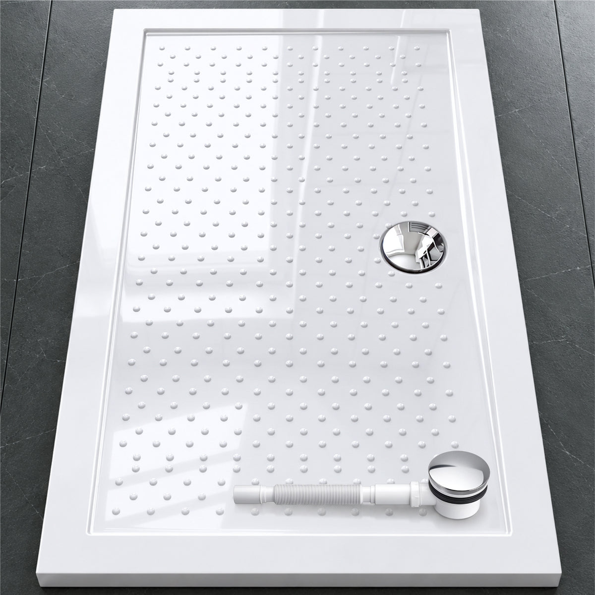 glasvilla Receveur de Douche Bac à Douche Antidérapant en Acrylique de Haute Qualité Rectangulaire 70-140 cm Lucia