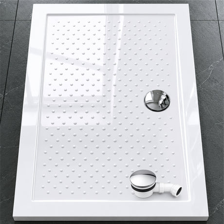 glasvilla Receveur de Douche Bac à Douche Antidérapant en Acrylique de Haute Qualité Rectangulaire 70-140 cm Lucia