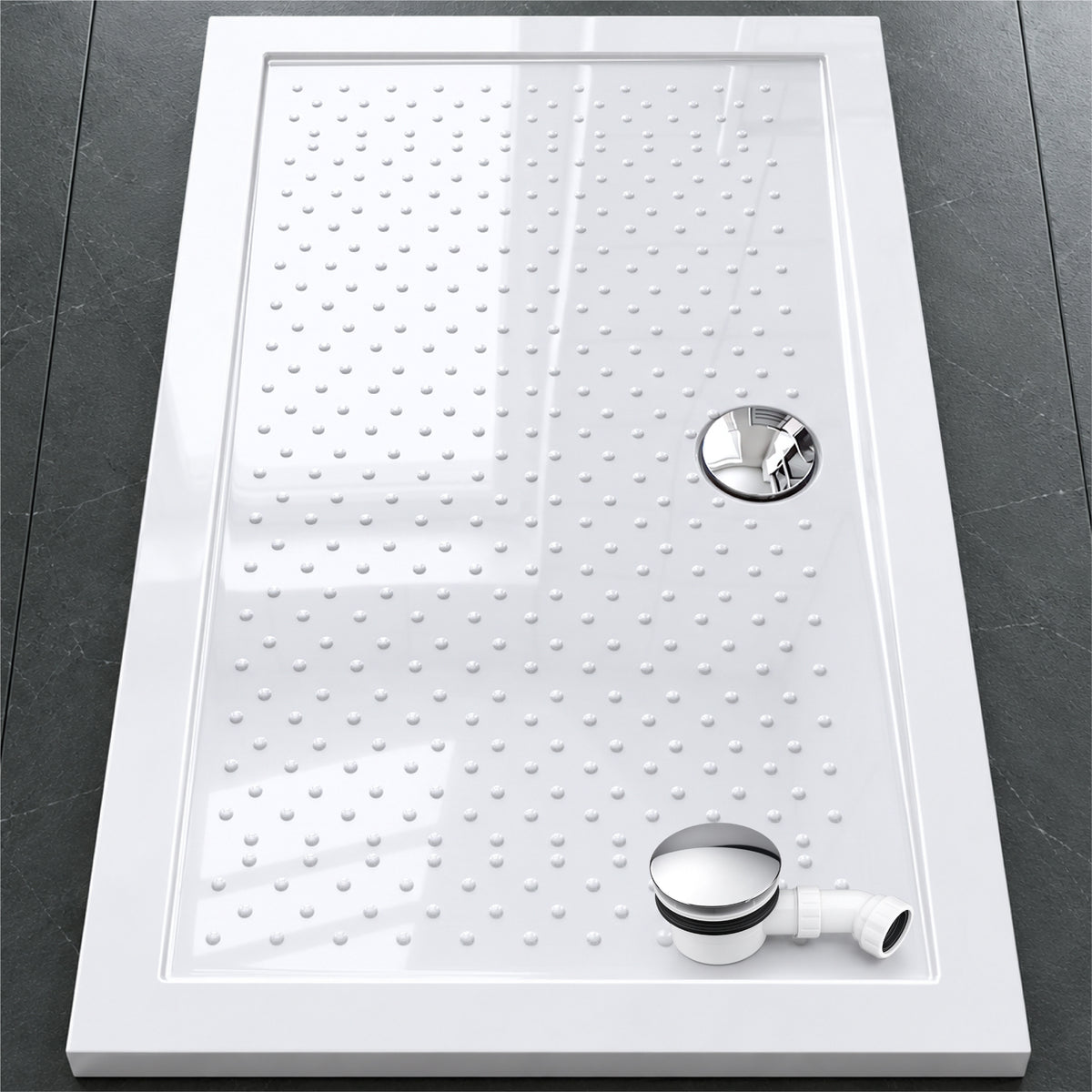 glasvilla Receveur de Douche Bac à Douche Antidérapant en Acrylique de Haute Qualité Rectangulaire 70-140 cm Lucia