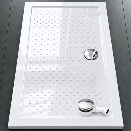 glasvilla Receveur de Douche Bac à Douche Antidérapant en Acrylique de Haute Qualité Rectangulaire 70-140 cm Lucia