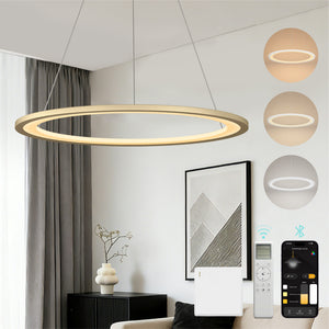 glasvilla Suspension luminaire de table à manger, lampe à suspendre LED, intensité variable en continu 3000K–6000K, lampe de table à manger réglable en hauteur avec télécommande et interrupteur mural Luvina01