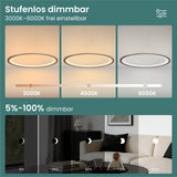 glasvilla Pendelleuchte Esstisch, LED Hängelampe, stufenlos dimmbar 3000K–6000K, höhenverstellbare Esstischlampe mit Fernbedienung & Wandschalter Luvina01