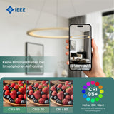 glasvilla Pendelleuchte Esstisch, LED Hängelampe, stufenlos dimmbar 3000K–6000K, höhenverstellbare Esstischlampe mit Fernbedienung & Wandschalter Luvina01