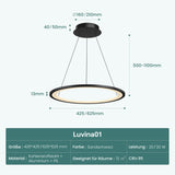 glasvilla Pendelleuchte Esstisch, LED Hängelampe, stufenlos dimmbar 3000K–6000K, höhenverstellbare Esstischlampe mit Fernbedienung & Wandschalter Luvina01