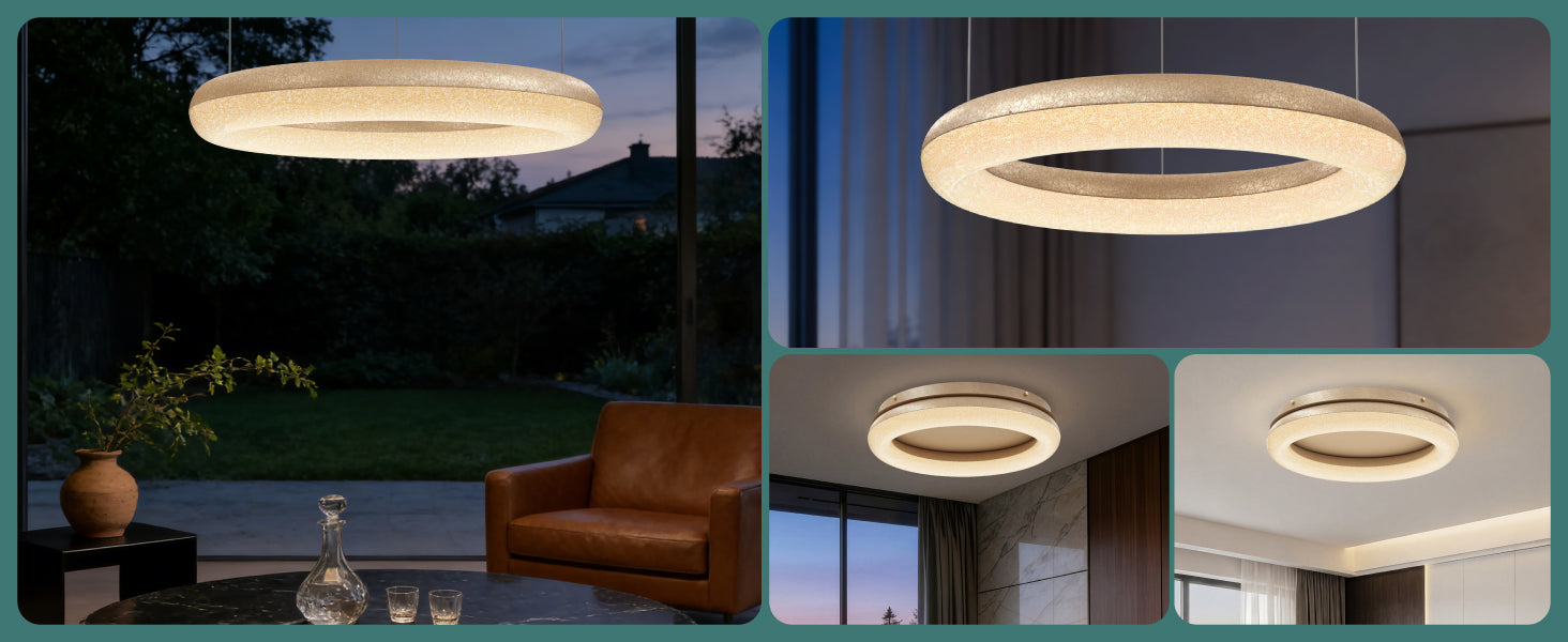 glasvilla Suspension de table à manger, Lampe suspendue LED moderne, intensité réglable en continu 3000K–6000K, lampe de table à manger design réglable en hauteur avec télécommande et interrupteur mural, Luvina03