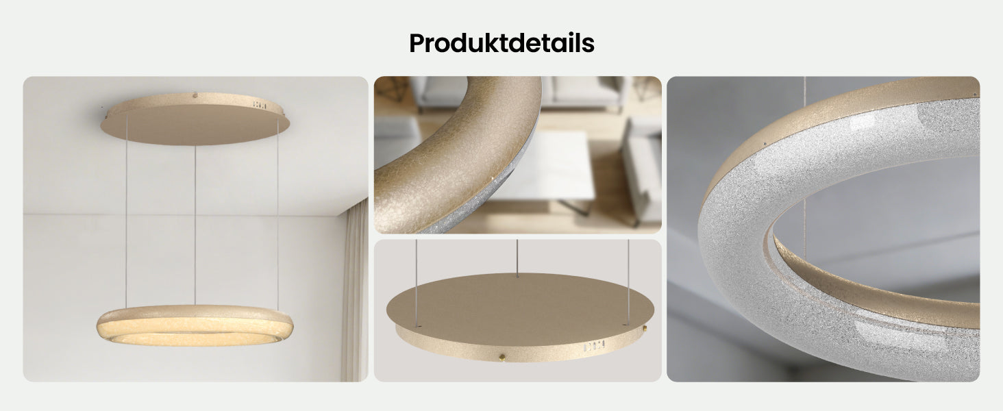 glasvilla Suspension de table à manger, Lampe suspendue LED moderne, intensité réglable en continu 3000K–6000K, lampe de table à manger design réglable en hauteur avec télécommande et interrupteur mural, Luvina03