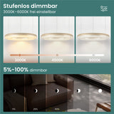 glasvilla Lampadario Sospensione, Lampada 3000-6000K con Filo 170 CM, Altezza Regolabile, Lampada da Soffitto a Sospensione per Camera da Letto, Cucina e Soggiorno, Luvina03