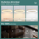glasvilla Suspension de table à manger, Lampe suspendue LED moderne, intensité réglable en continu 3000K–6000K, lampe de table à manger design réglable en hauteur avec télécommande et interrupteur mural, Luvina03